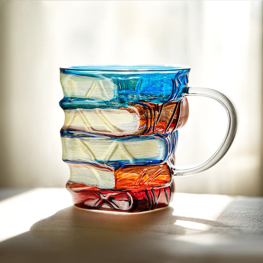 Coffee Cup High Borosilicate Artificial Painted Novelty Book Cup Mug